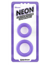 Anillos Neon Stretchy Silicone Cock Ring Set Purple - Cake Sex Shop